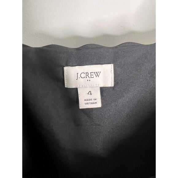 J. Crew Polka Dot Sleeveless Scalloped Cami Tank Top Black/White BI153 Size 4 - Picture 8 of 12